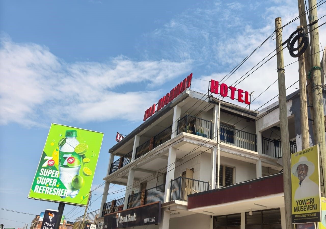 KAA Highway Hotel sign on the Kampala–Jinja highway, Mukono